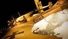 The Etrich Taube on display at the Omaka Aviation Heritage Centre. This faithful reproduction of the Taube, which was first flown in 1910, was built in Germany and made a number of flying appearances at air shows in Europe prior to being shipped to New Zealand in late 2005